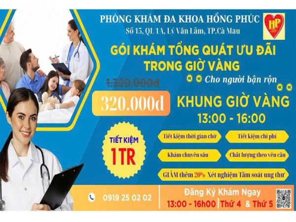GÓI KHÁM TỔNG QUÁT ƯU ĐÃI TRONG GIỜ VÀNG