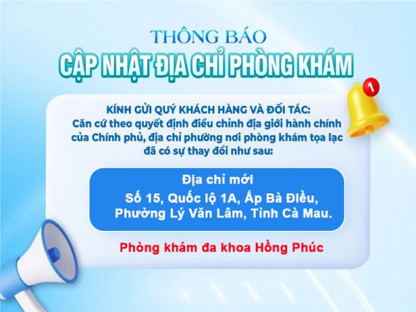 THÔNG BÁO CẬP NHẬT THÔNG TIN PHÒNG KHÁM